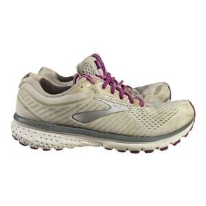 Brooks Ghost 12 Running White Purple Women’s Size 9 Cushioned Neutral Sneakers